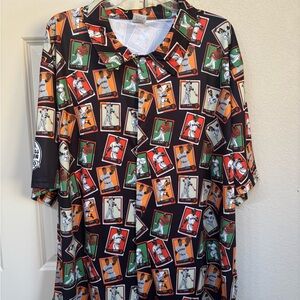 Men's Short-Sleeve SF Giants Baseball Card Print Shirt - Black/Multicolor
